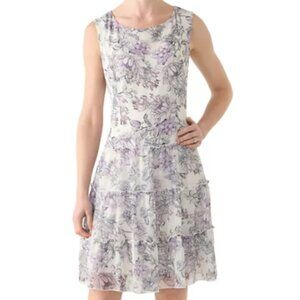 Connected Apparel Floral Print dress white black orchid - 8